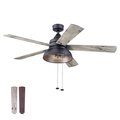 Prominence Home Brightondale, 52 in. Indoor/Outdoor Ceiling Fan with Light, Matte Black 51659-40
